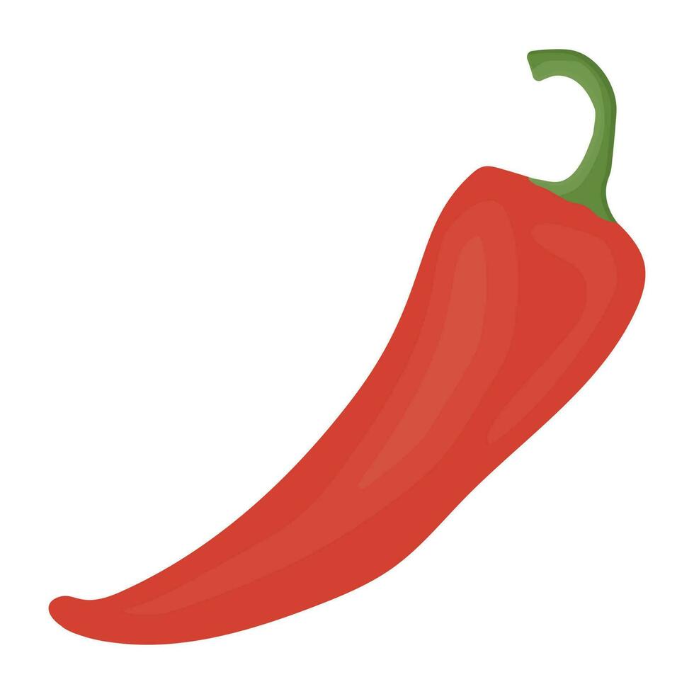 rot lange gestalten dünn von Fuß und dick von Kopf mit ein Regenschirm Griff mögen Stiel, Symbol zum rot Chili vektor