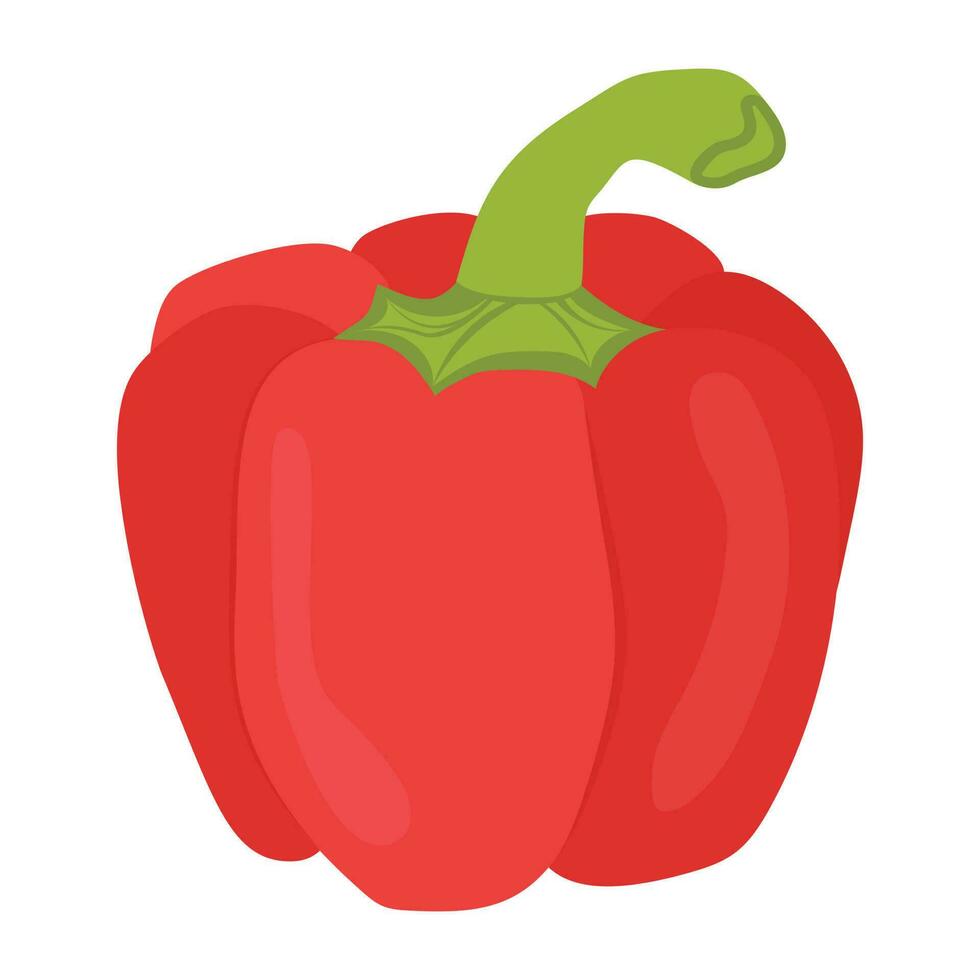 Glocke geformt rot Gemüse mit Grün dick Stiel, ein Grafik zum Paprika Symbol vektor