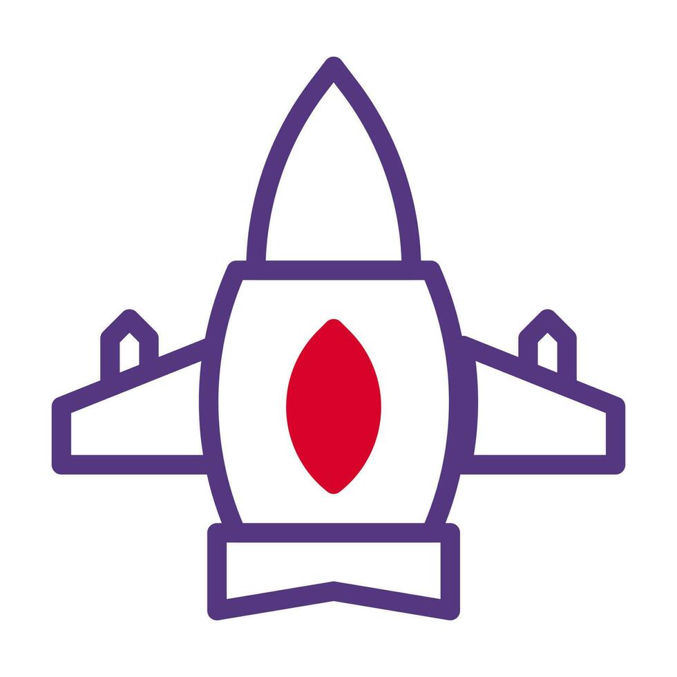 flygplan ikon duotone röd lila Färg militär symbol perfekt. vektor
