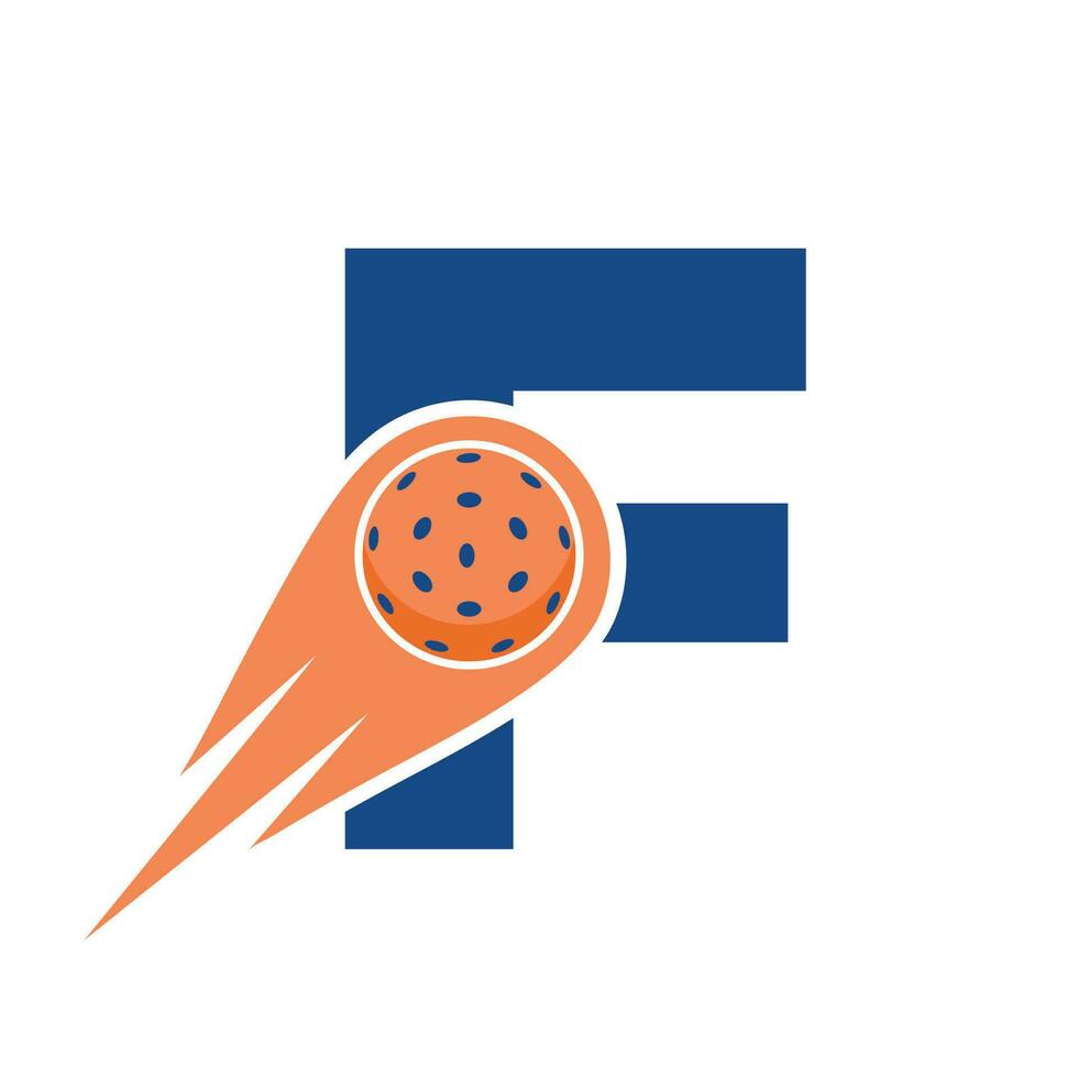 Initiale Brief f Pickleball Logo Konzept mit ziehen um Pickleball Symbol. Essiggurke Ball Logo Vektor Vorlage