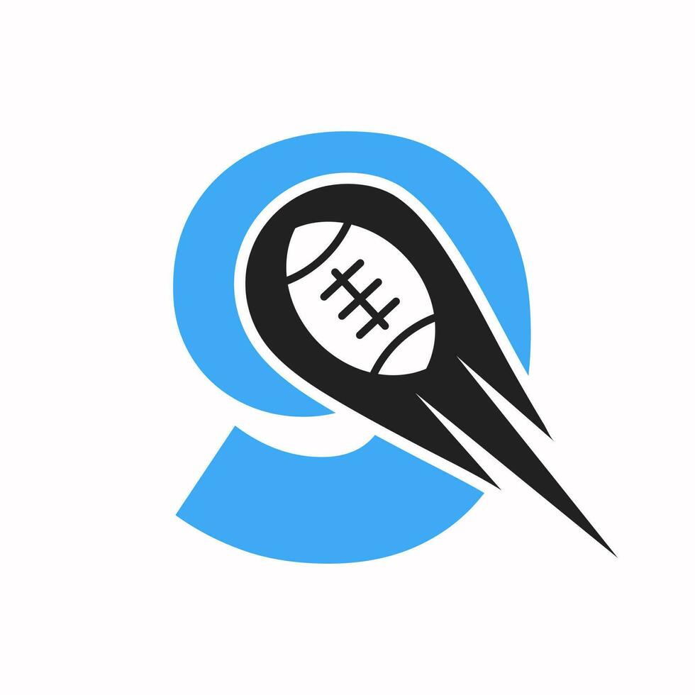 Initiale Brief 9 Rugby Logo, amerikanisch Fußball Symbol kombinieren mit Rugby Ball Symbol zum amerikanisch Fußball Logo Design vektor