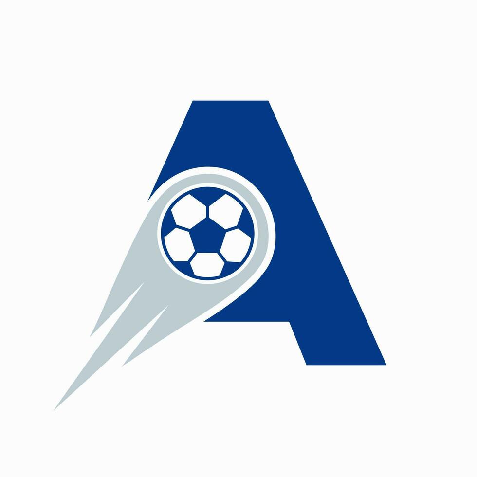 Brief ein Fußball Logo Konzept mit ziehen um Fußball Symbol. Fußball Logo Vorlage vektor