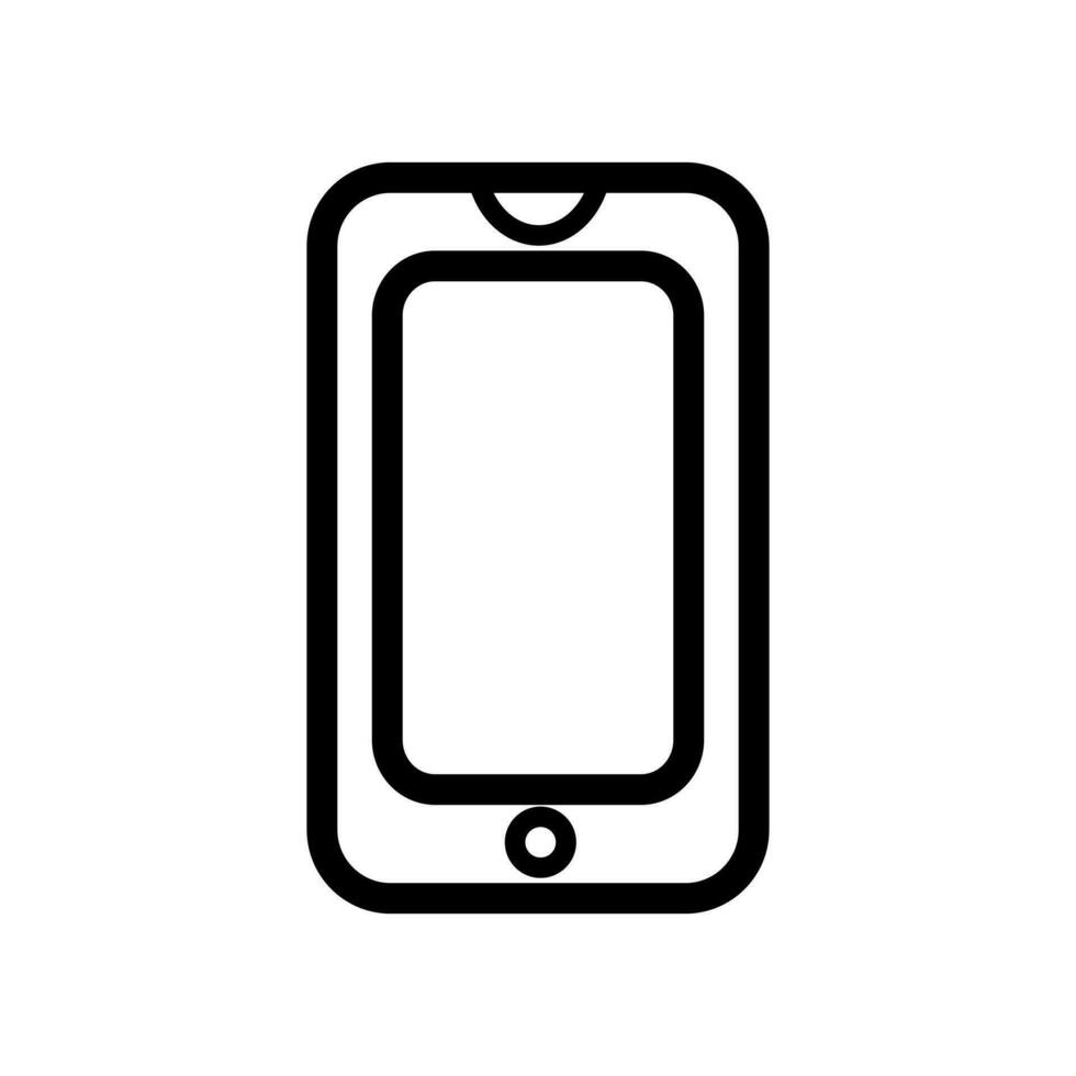 mobil telefon linjär ikon symbol vektor. svart översikt mobil telefon ikon vektor