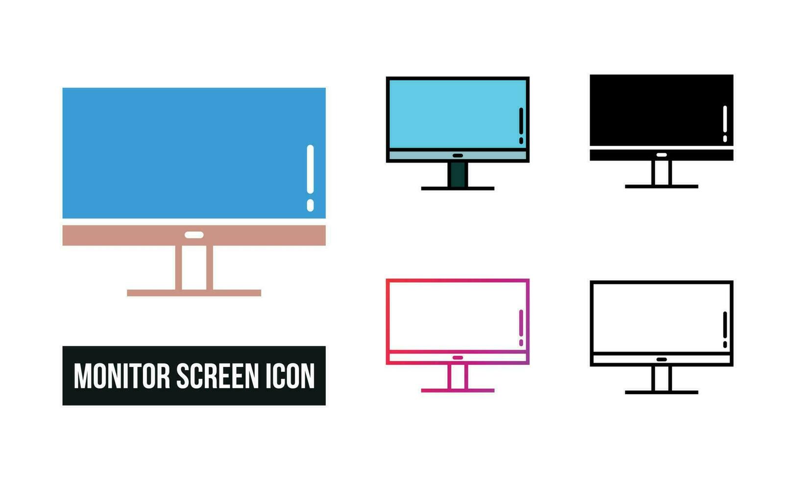 Monitor Bildschirm Symbol einstellen Vektor Illustration