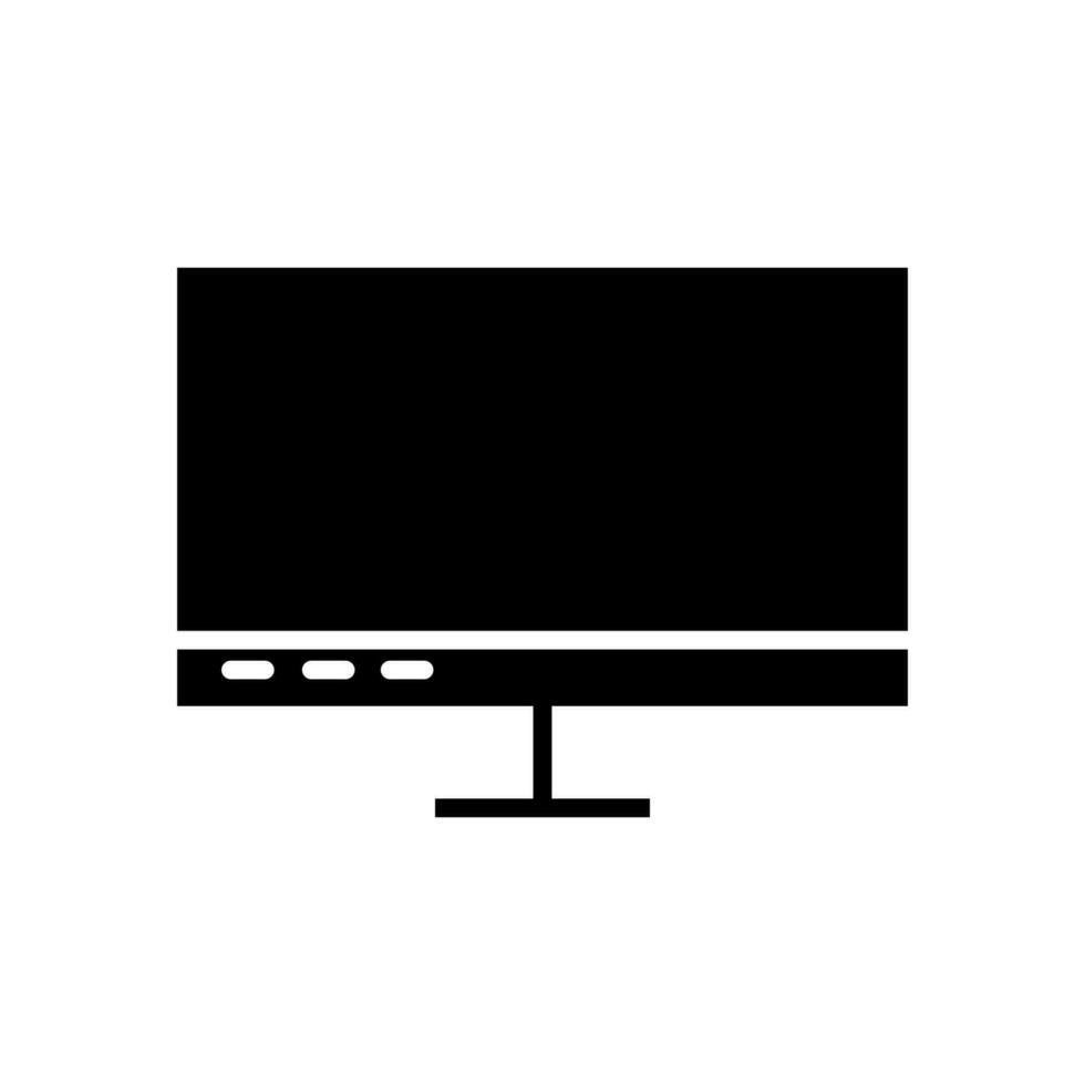 Monitor Bildschirm füllen Symbol Symbol Vektor. schwarz Glyphe Monitor Bildschirm Symbol vektor