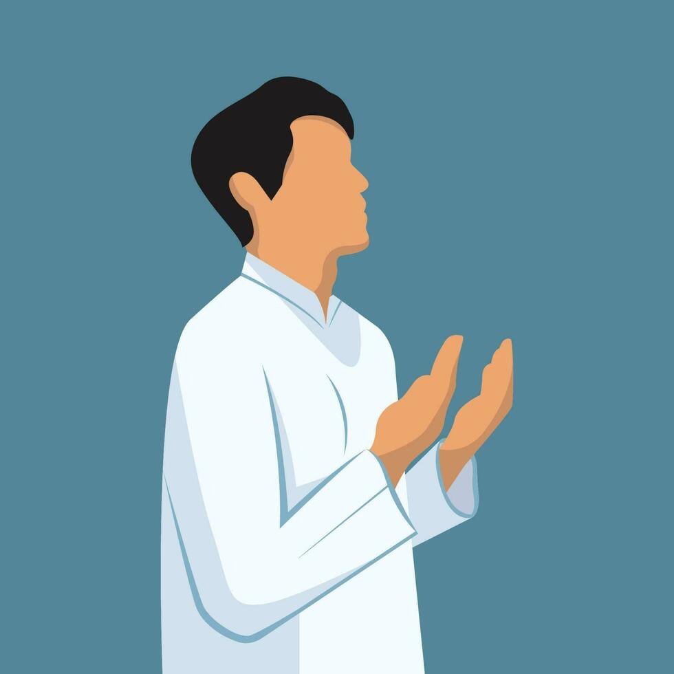 Vektor Moeslem Mann beten Illustration geeignet zum Allgemeines Geschäft Zeichen