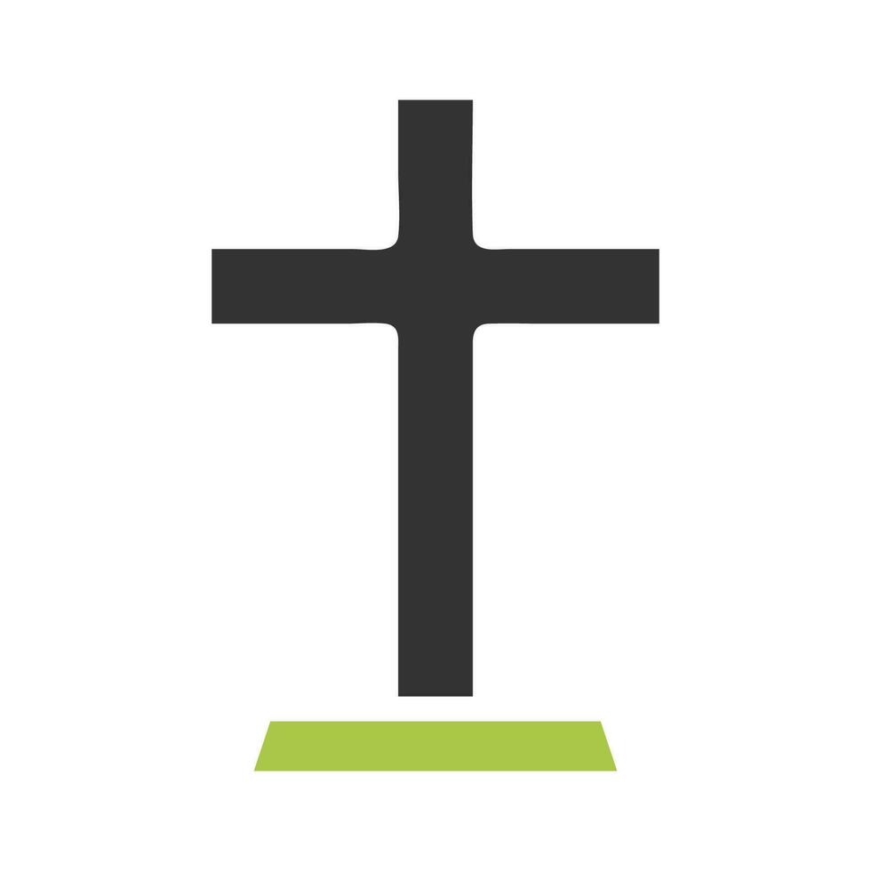 Salib Symbol solide Grün grau Farbe Ostern Symbol Illustration. vektor