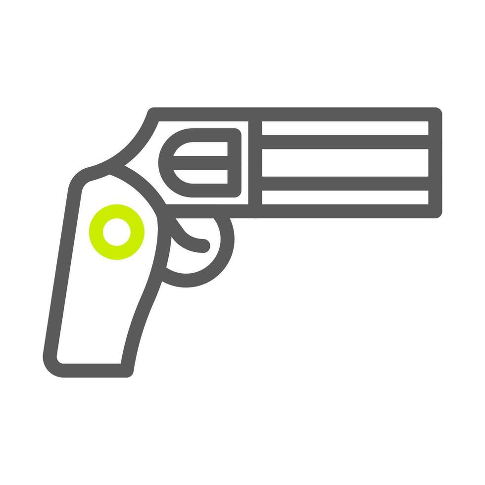 pistol ikon duofärg grå vibrerande grön Färg militär symbol perfekt. vektor
