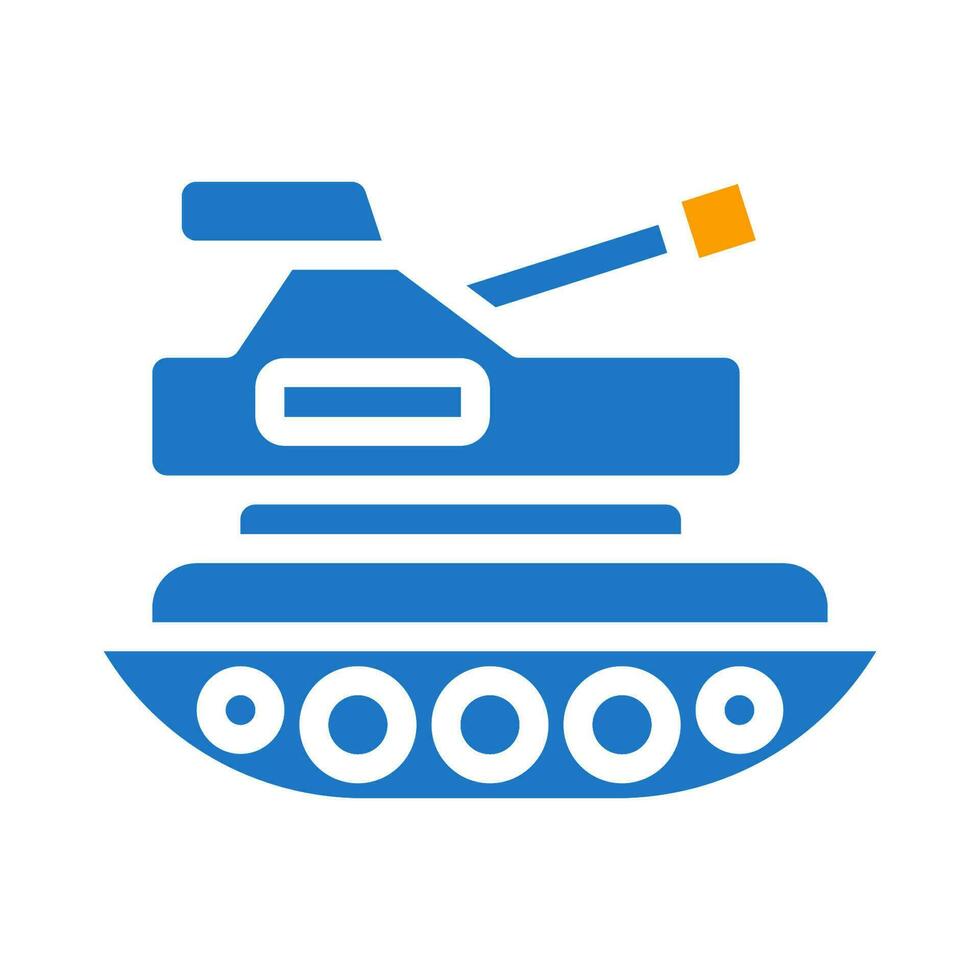 tank ikon fast blå orange blå Färg militär symbol perfekt. vektor
