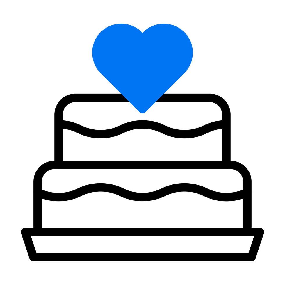 Kuchen Symbol Duotone Blau schwarz Farbe Mutter Tag Symbol Illustration. vektor