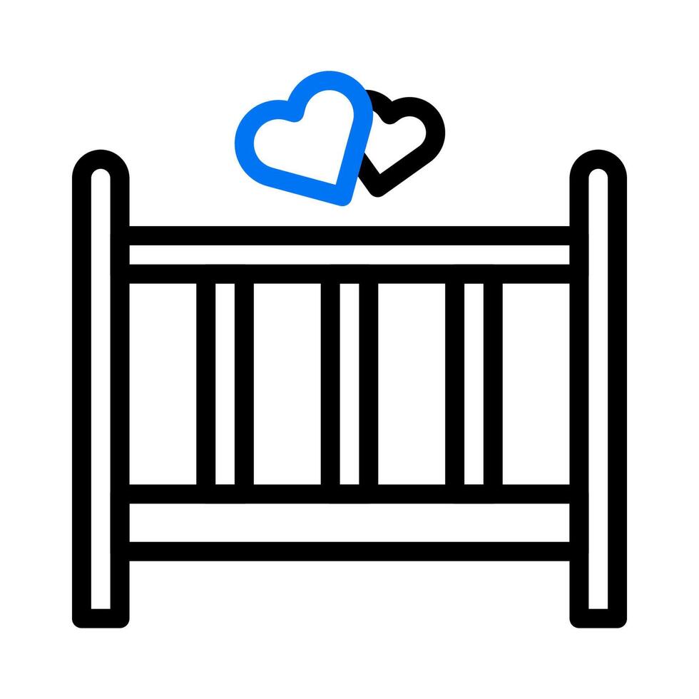 Bett Symbol duocolor Blau Stil Valentinstag Illustration Symbol perfekt. vektor