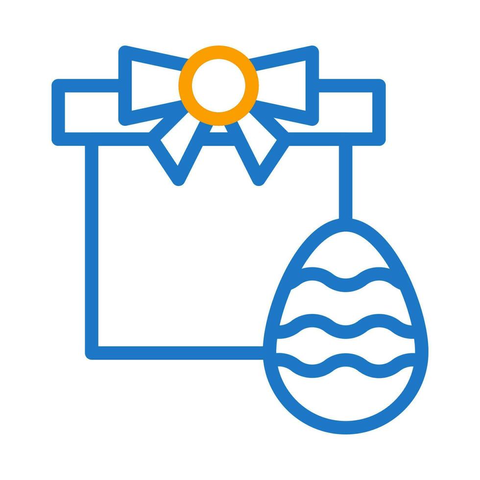 gåva ägg ikon duofärg blå orange Färg påsk symbol illustration. vektor