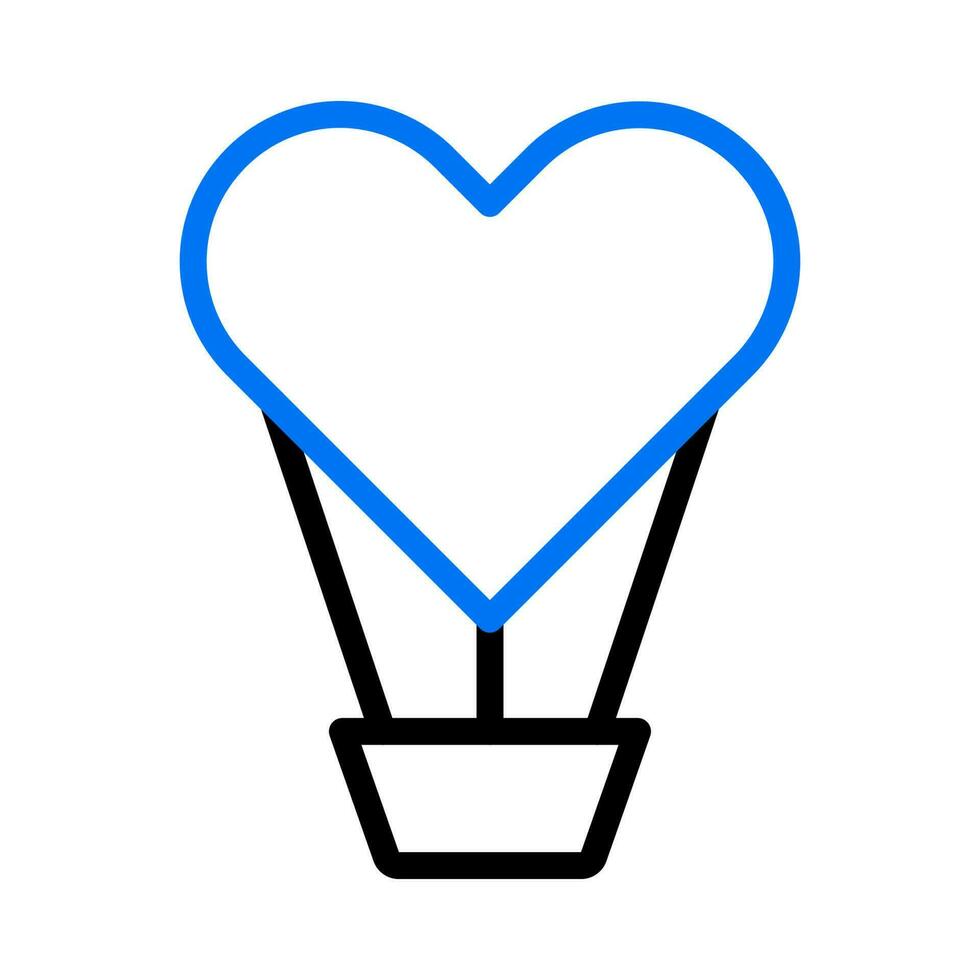 luft ballong kärlek ikon duofärg blå stil valentine illustration symbol perfekt. vektor