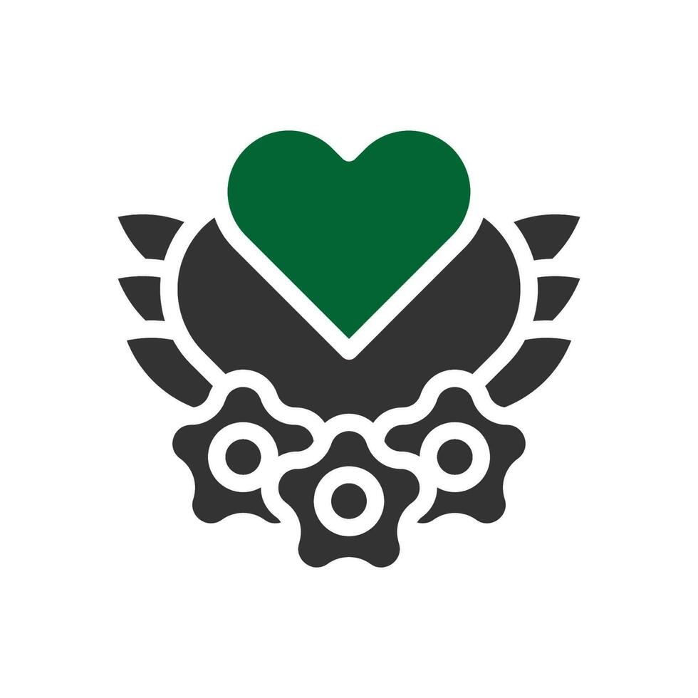 kärlek ikon fast grå grön stil valentine illustration symbol perfekt. vektor