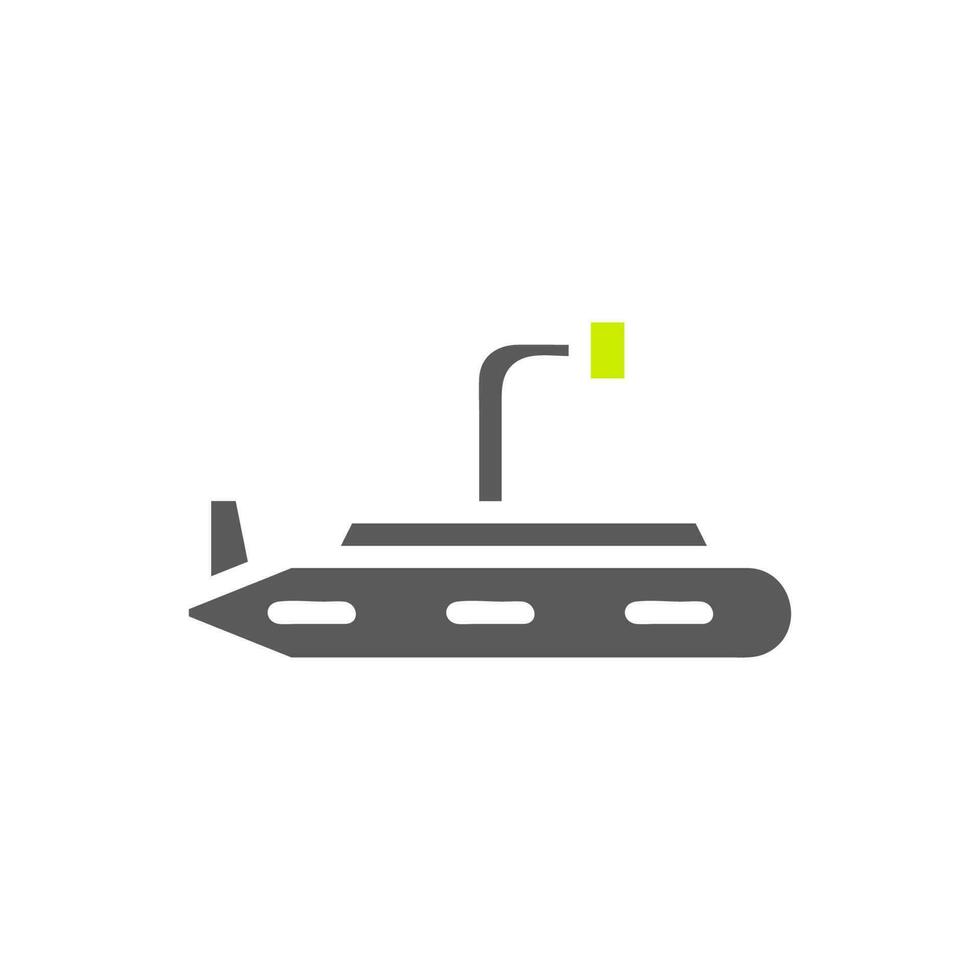 u-båt ikon fast grå vibrerande grön Färg militär symbol perfekt. vektor