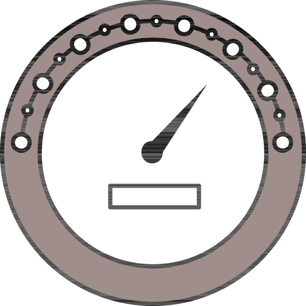 grau und Weiß Farbe Tachometer Symbol im eben Stil vektor