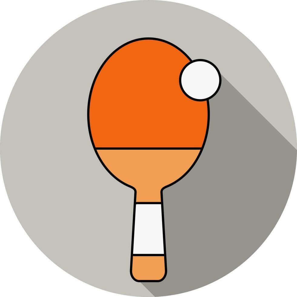 Klingeln Pong oder Tabelle Tennis Symbol im Orange und Weiß Farbe. vektor