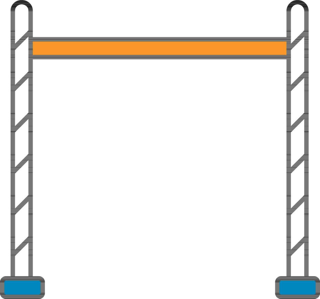 eben Stil hoch springen Pole Symbol im Weiß und Orange Farbe. vektor