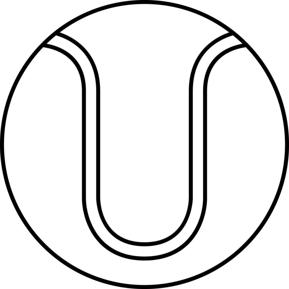 Tennis Ball Symbol im schwarz Linie Kunst. vektor