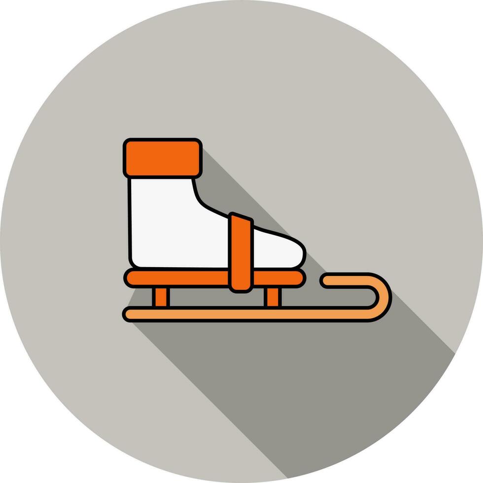 Eis Schlittschuh Symbol im Orange und Weiß Farbe. vektor