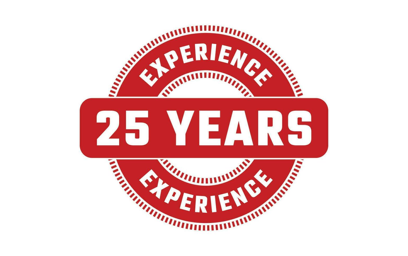 25 Jahre Erfahrung Gummi Briefmarke vektor
