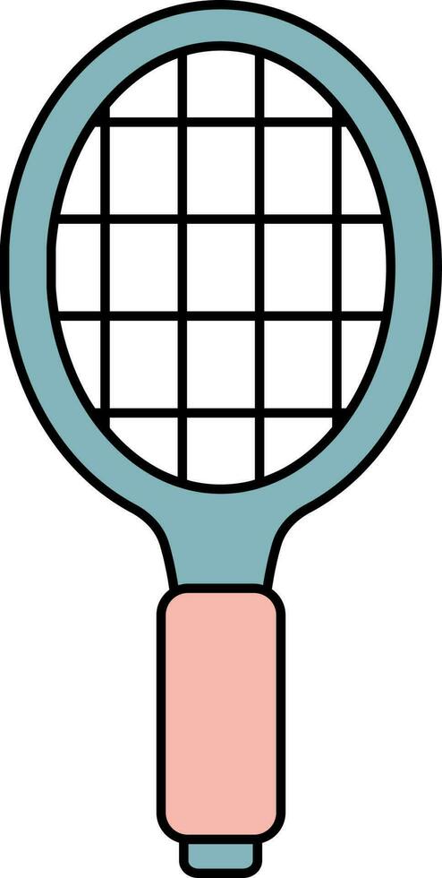 eben Stil Tennis Schläger Blau und Rosa Symbol. vektor