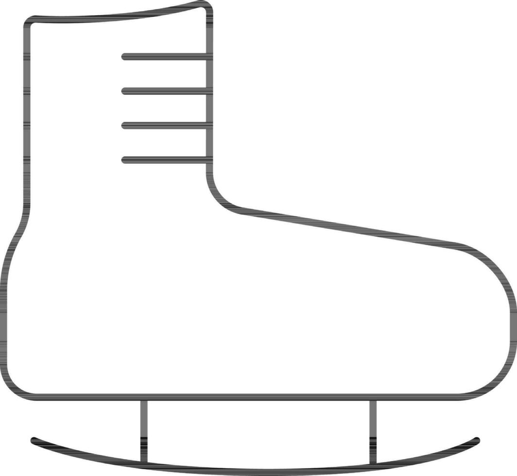 Eis Skaten Schuh Symbol im schwarz Linie Kunst. vektor