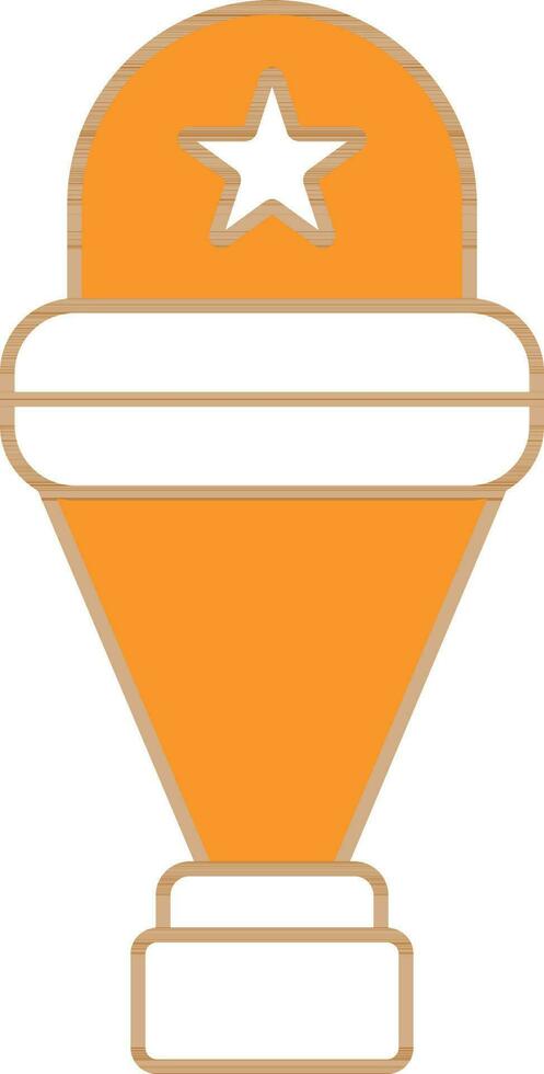 Trophäe Symbol im Orange und Weiß Farbe. vektor