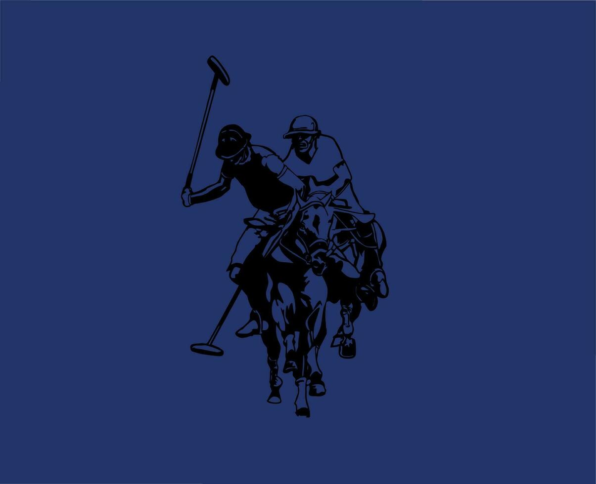 uns Polo assn Marke Logo schwarz Symbol Kleider Design Symbol abstrakt Vektor Illustration mit Blau Hintergrund