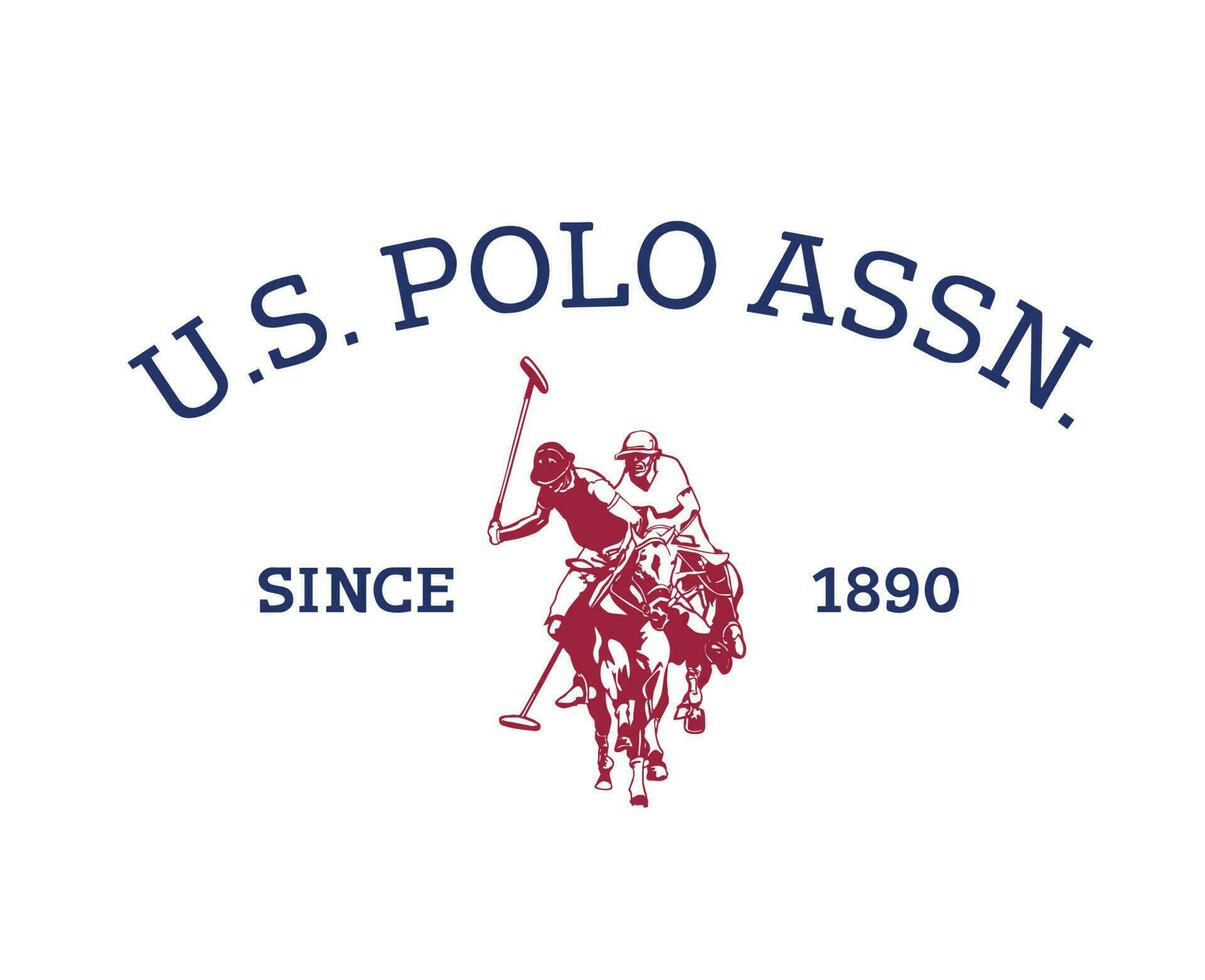 uns Polo assn Marke Symbol mit Name Blau und rot Logo Kleider Design Symbol abstrakt Vektor Illustration