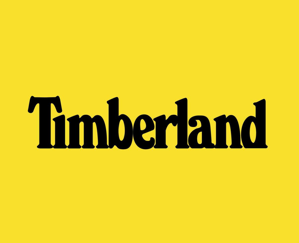 timberland varumärke logotyp namn svart symbol kläder design ikon abstrakt vektor illustration med gul bakgrund