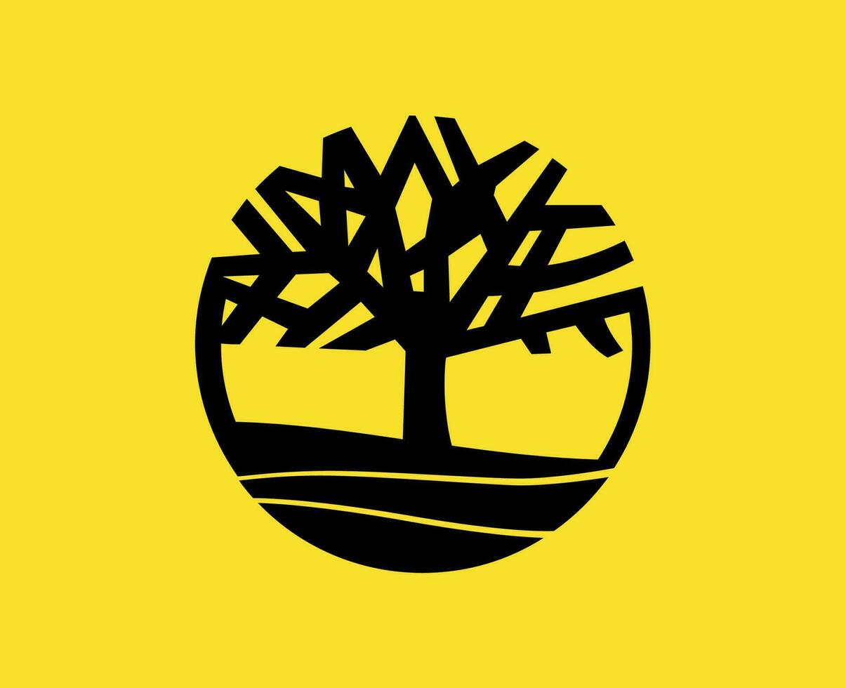 timberland varumärke logotyp symbol svart kläder design ikon abstrakt vektor illustration med gul bakgrund