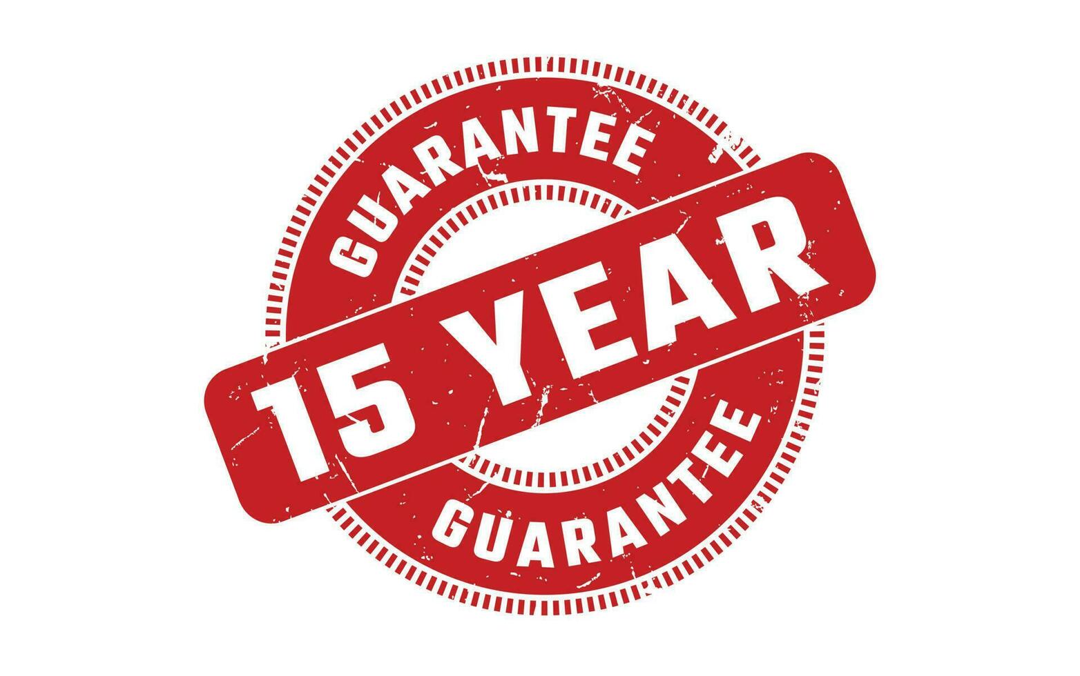 15 Jahr Garantie Gummi Briefmarke vektor