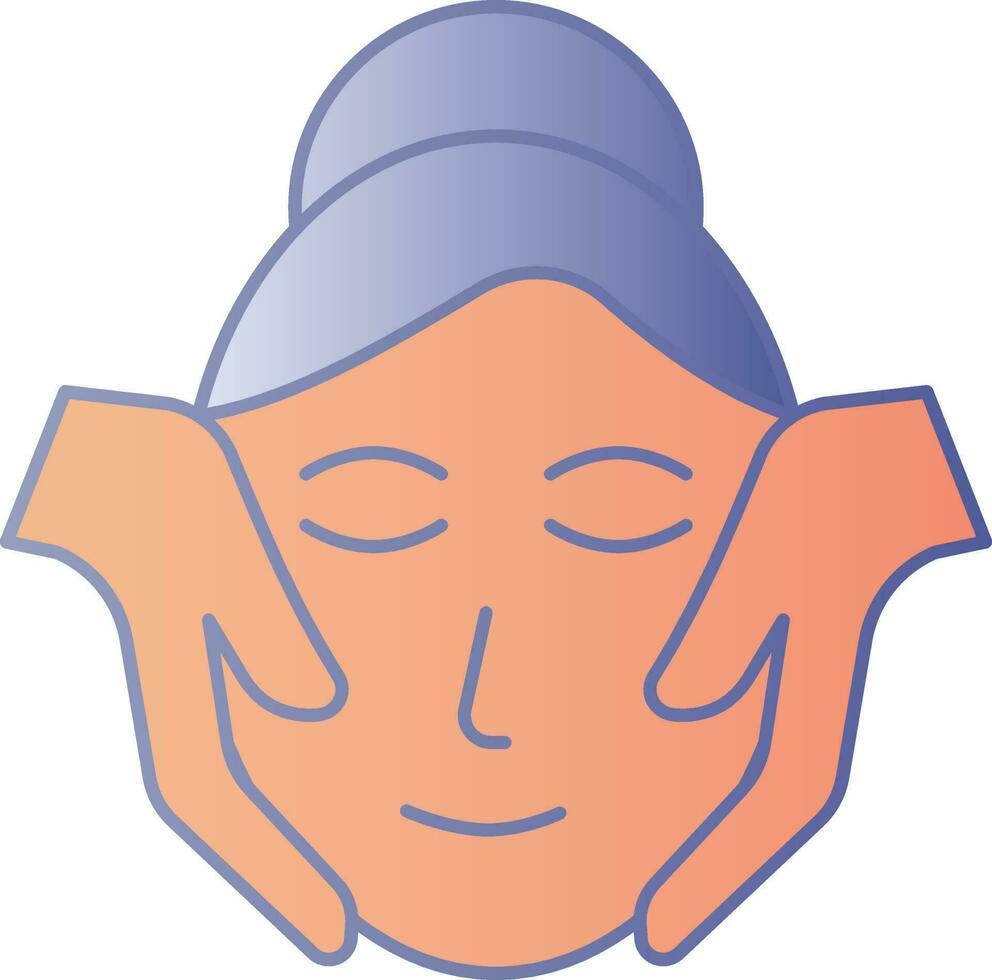 ansiktsbehandling massage ikon i blå och orange Färg. vektor