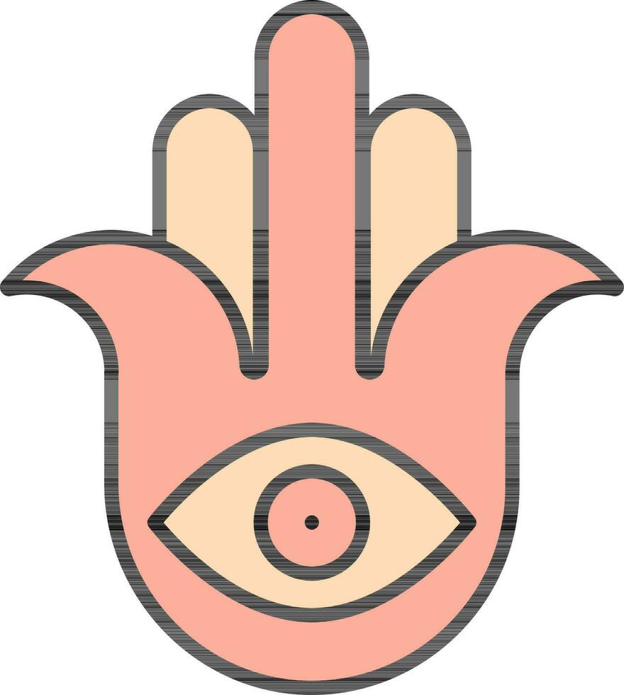 hamsa Symbol im rot und Orange Farbe. vektor