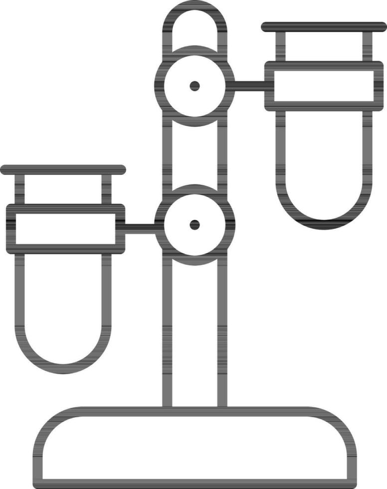 Prüfung Tube Halter oder Stand Symbol im dünn Linie Kunst. vektor