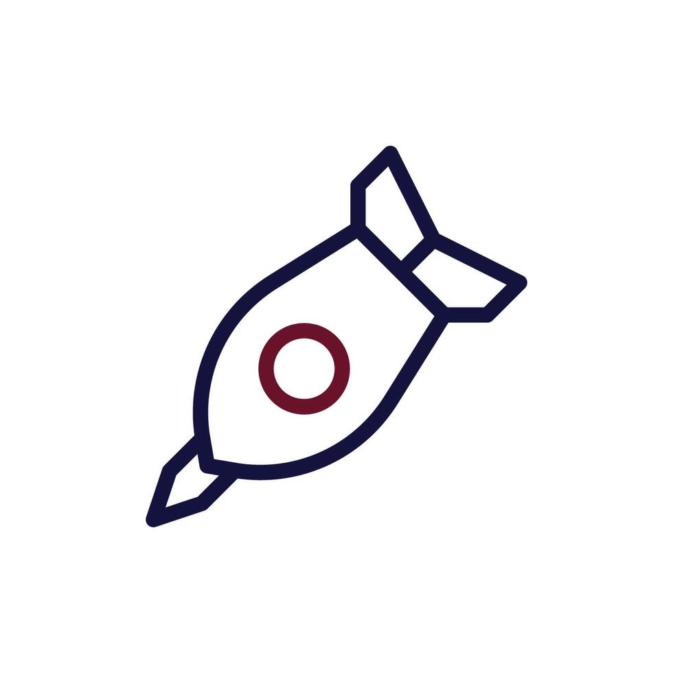 raket ikon duofärg rödbrun Marin Färg militär symbol perfekt. vektor