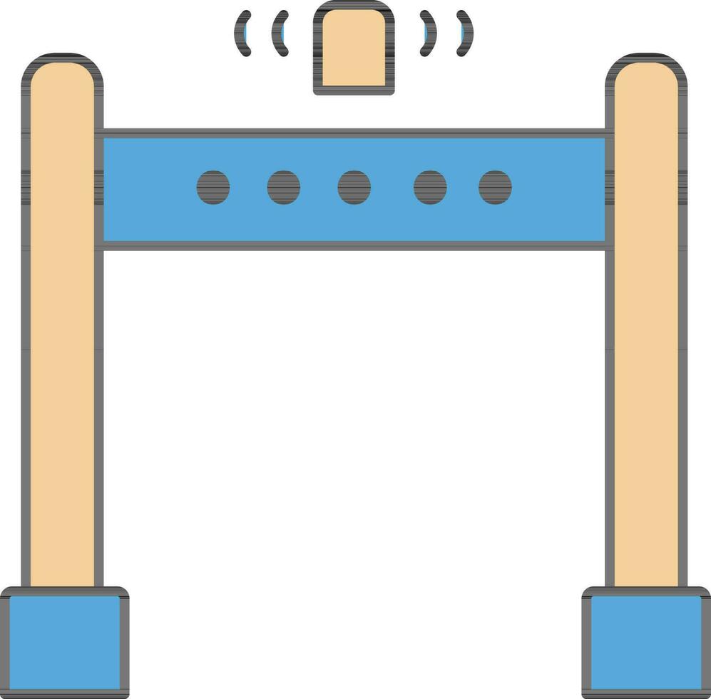 metall detektor Port ikon i blå och orange Färg. vektor