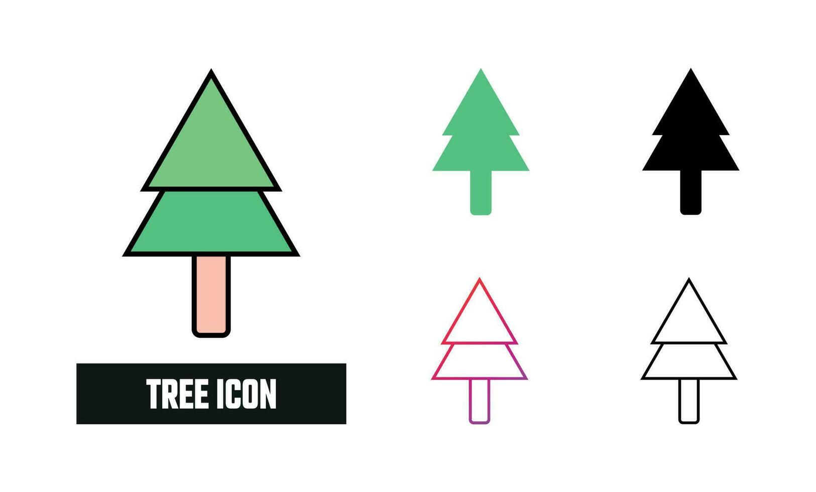 Baum Symbol einstellen Vektor Illustration