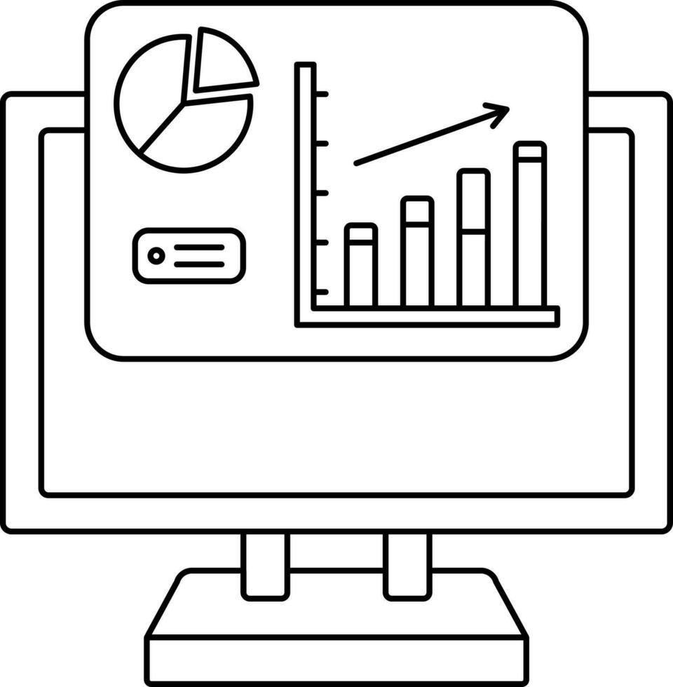 eben Stil Infografik im Desktop Bildschirm oder Instrumententafel Symbol. vektor