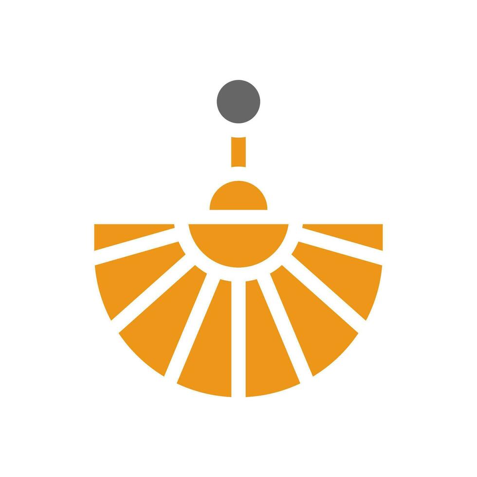fläkt ikon fast stil orange grå Färg kinesisk ny år symbol perfekt. vektor