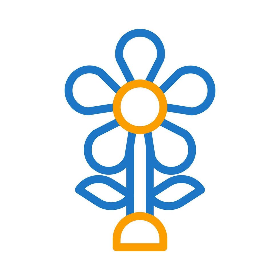 blomma ikon duofärg blå orange Färg påsk symbol illustration. vektor
