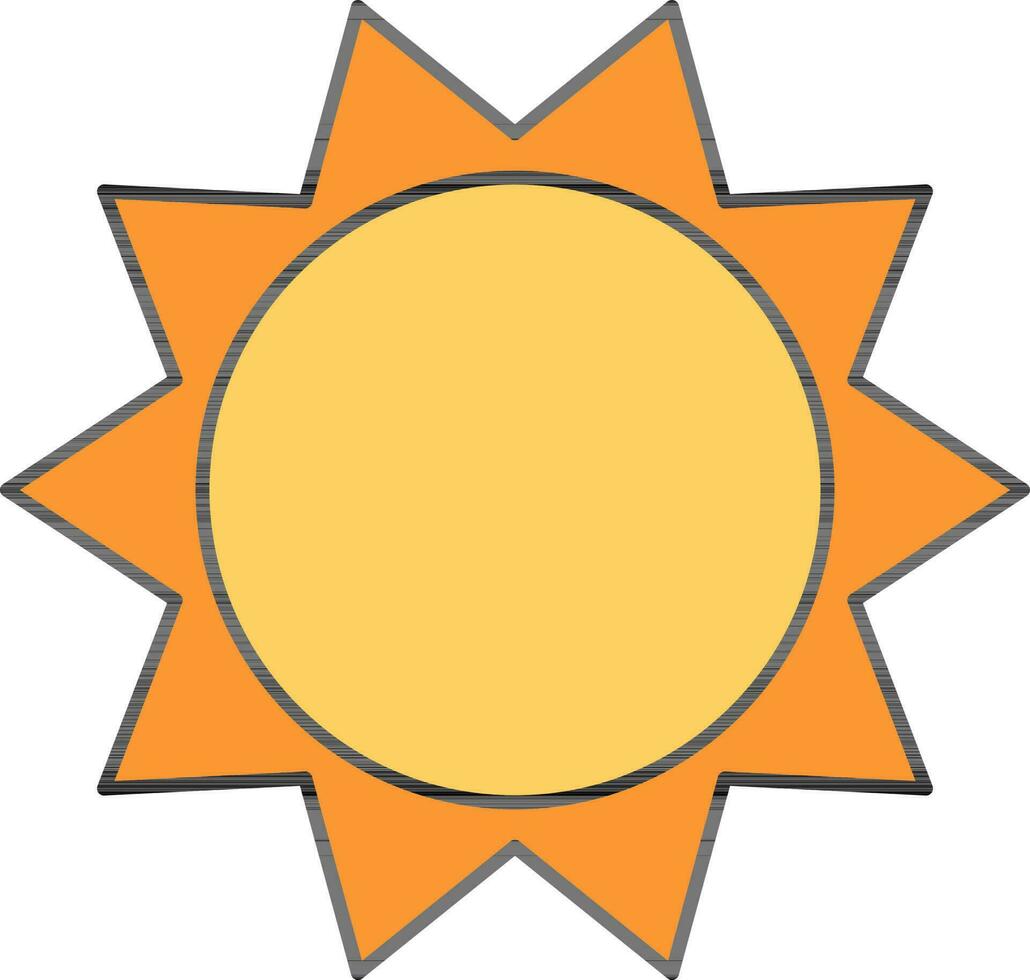 Sonne Symbol oder Symbol im Gelb und Orange Farbe. vektor