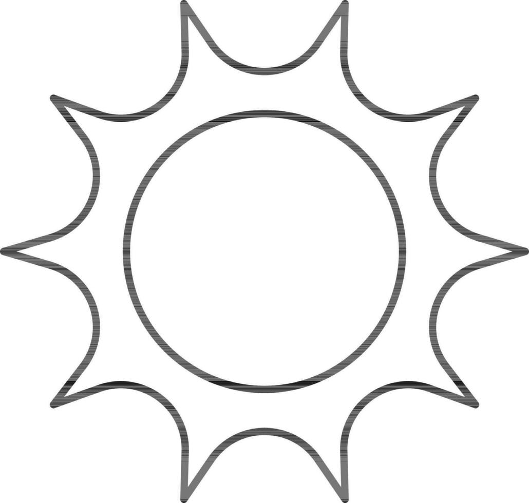 Illustration von Sonne Symbol im Gliederung Stil. vektor