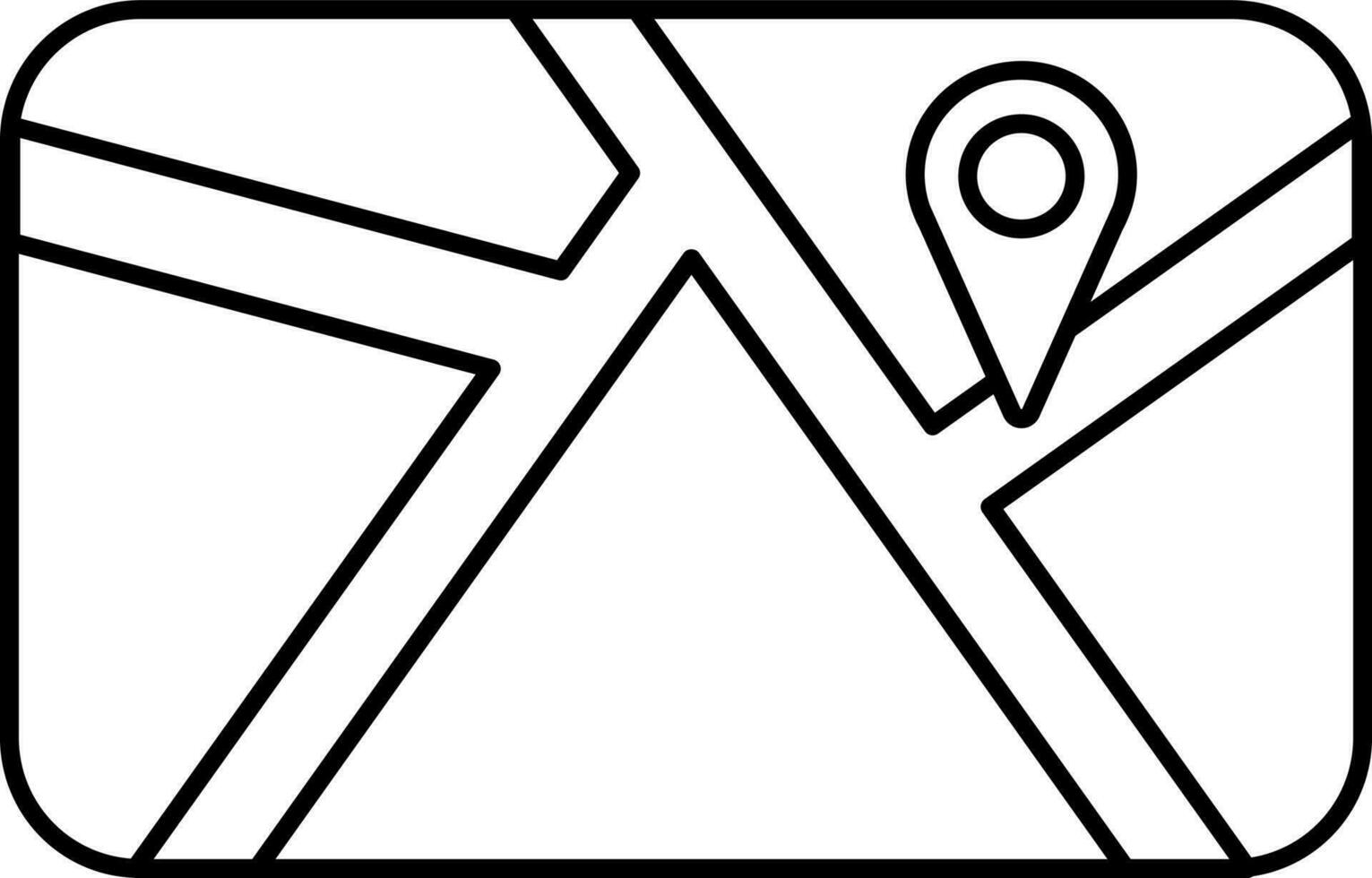 Straße Karte Ort Punkt Symbol im schwarz Linie Kunst. vektor