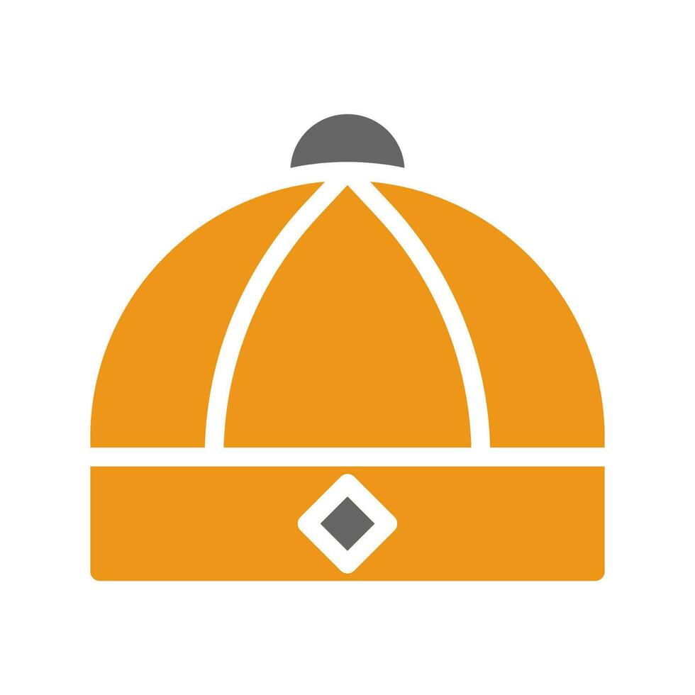Hut Symbol solide Stil Orange grau Farbe Chinesisch Neu Jahr Symbol perfekt. vektor