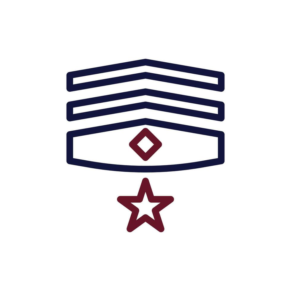 bricka ikon duofärg rödbrun Marin Färg militär symbol perfekt. vektor