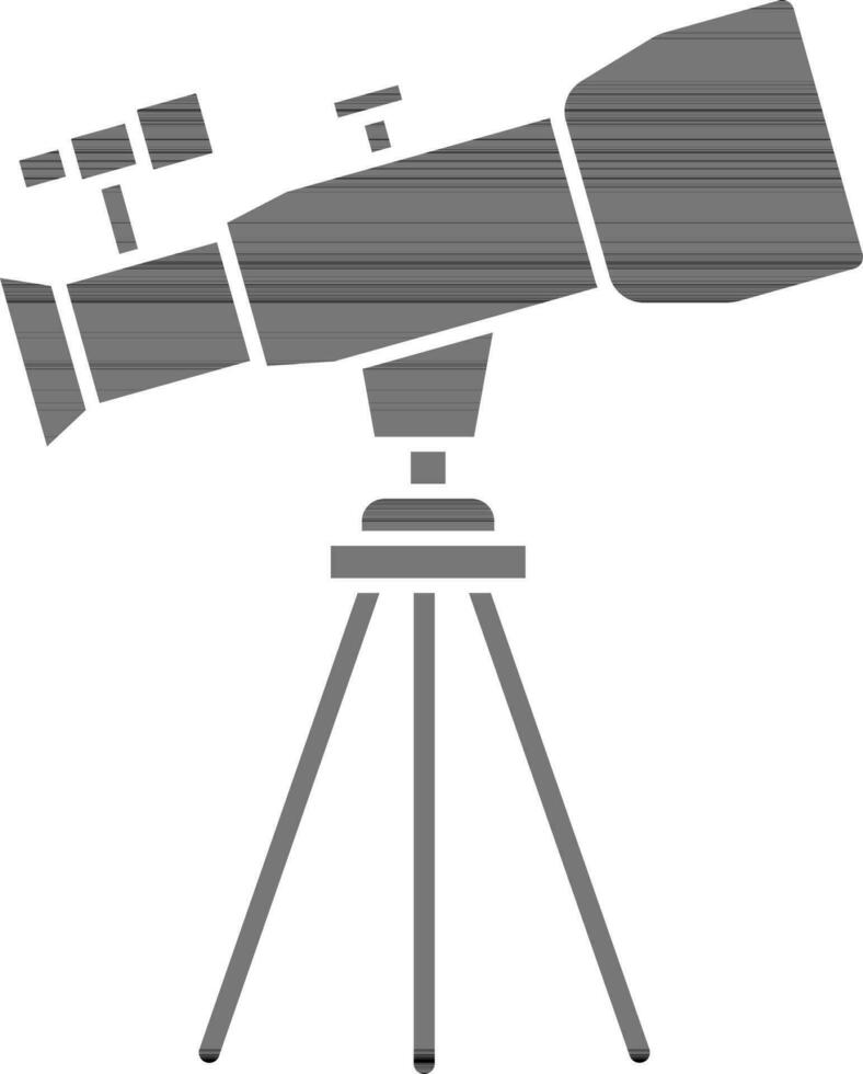 Illustration von Teleskop Symbol im schwarz und Weiß Farbe eben Stil. vektor
