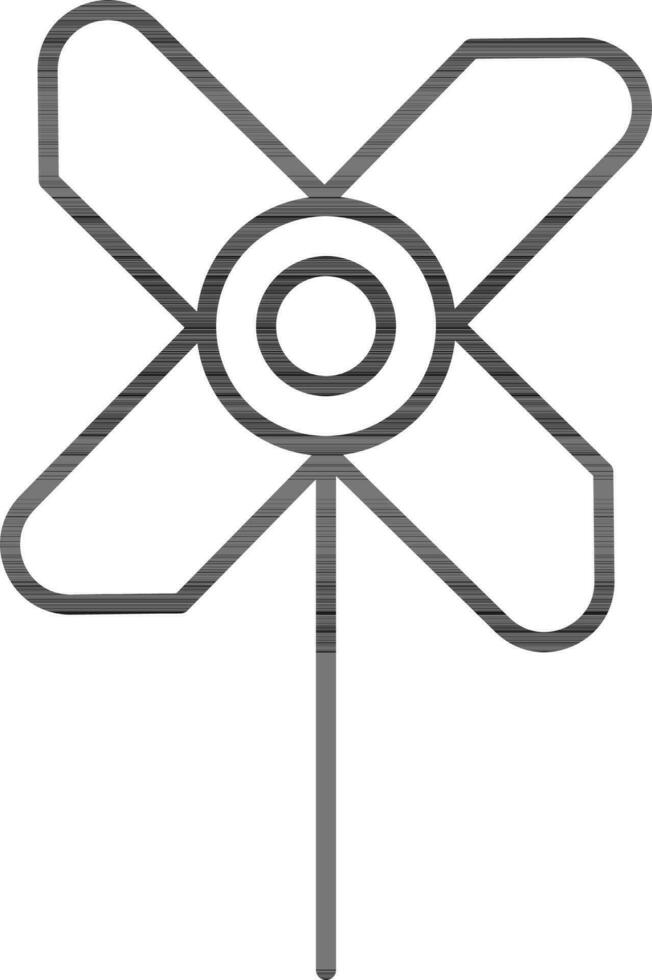 Linie Kunst Windrad eben Symbol oder Symbol. vektor