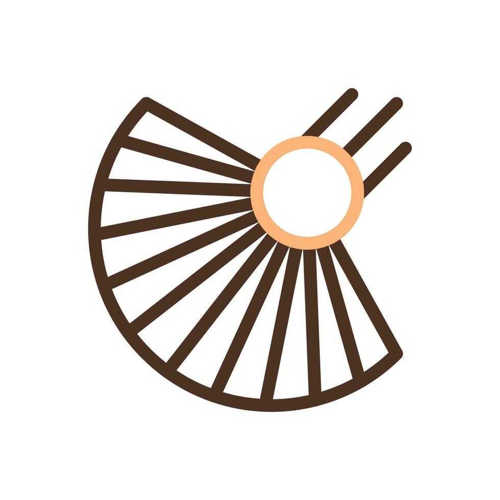 fläkt ikon duofärg brun Färg stil kinesisk ny år symbol perfekt. vektor